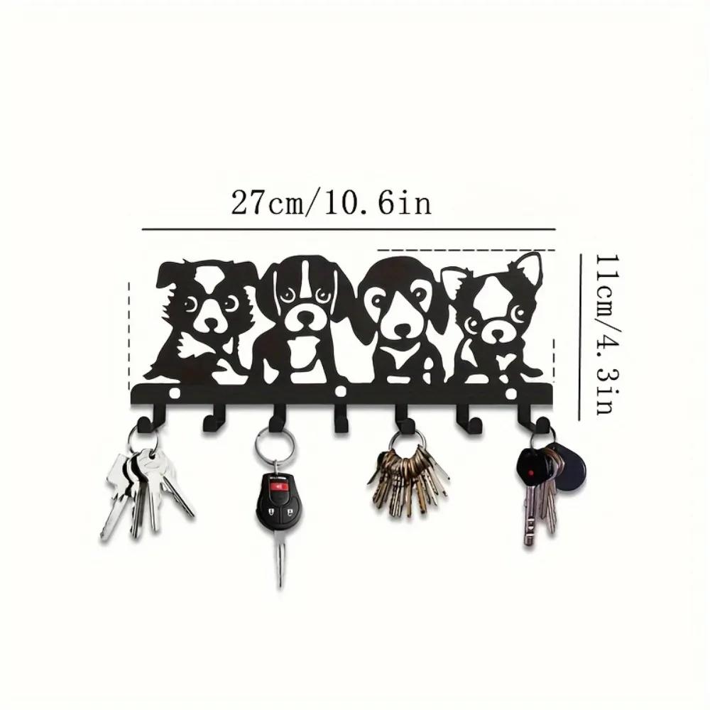 Стильный металлический настенный крючок в форме собаки, легко устанавливается и подходит для пальто, шляп, полотенец и ключей, идеальное дополнение к домашнему декору