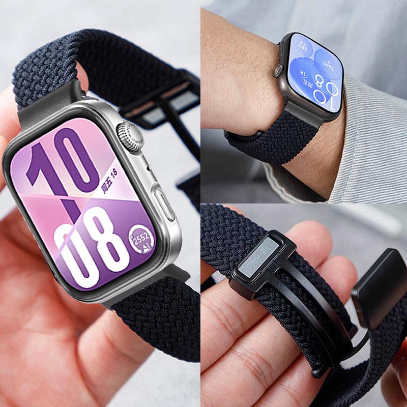 Магнитный ремешок Для HUAWEI watch fit 3 4 pro ремешок Аксессуары для умных часов Плетеный solo loop Браслет correa huawei watch fit4 band