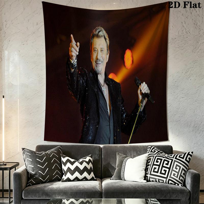 Johnny Hallyday'S Legacy Lives Tapestry Background Cloth Fashion Print Homestay Soft Decoration Tapestry Background Wall Hanging Cloth