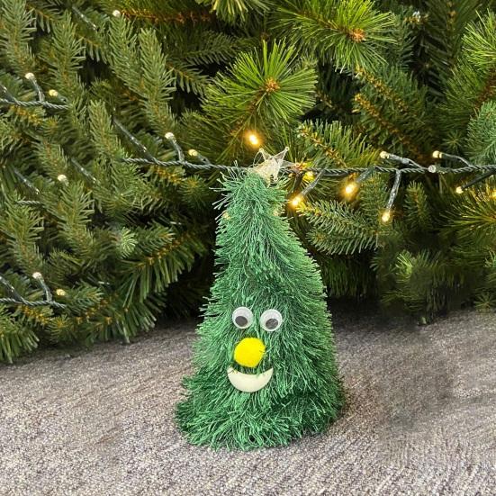 Electric Christmas Tree Swing Santa Hat Battery Powered Festive Decoration Swinging Dancing Tree for Table