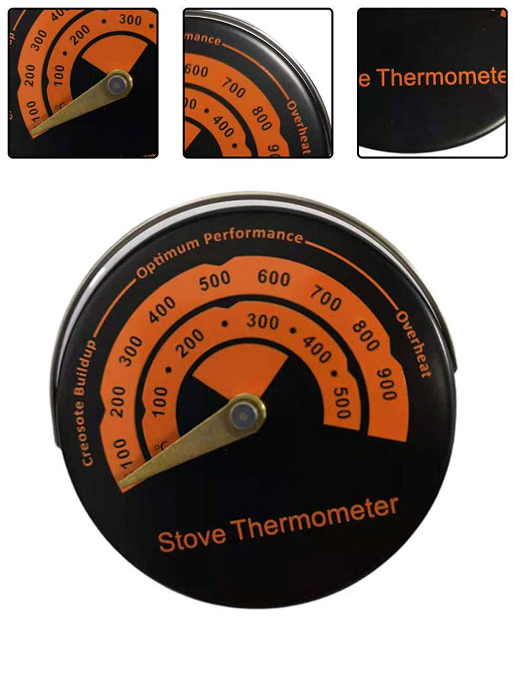 Fireplace Thermometer Temperature 0-500 100-900 63mm Aluminum Alloy Flue Pipe Measure Measure Flue Pipe Temperature