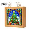Bedside LED Night Light DIY Acrylic Puzzle Light, Hand Assembled Christmas Tree Jigsaw Lamp, Precision Cut Pieces Creative Decorative Desk for Bedroom