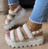 Women Sandals 2024 Fashion Platform Gladiator Sandals Open Toe Buckle Strappy Height Increase Sandals Summer Women Sandalias