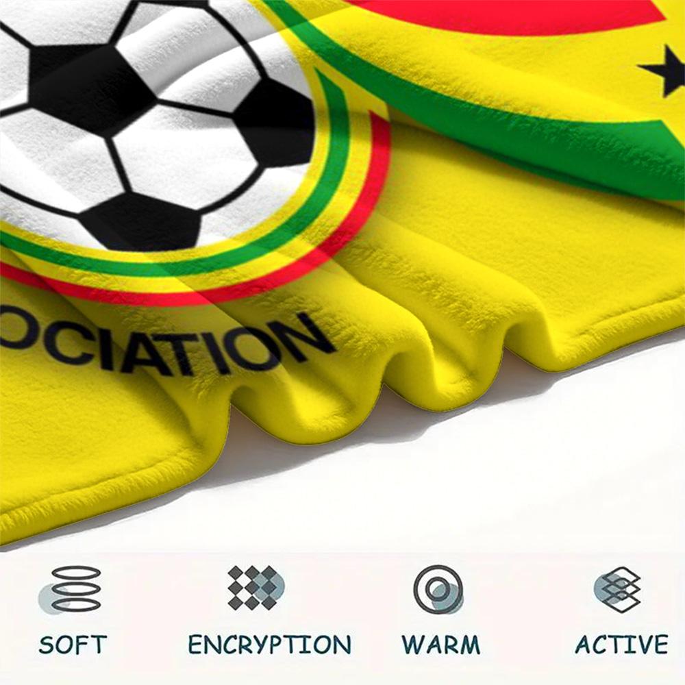 1Pc Ghana football Print Flannel Blanket High Quality Warm Comfortable Cover for All Seasons Perfect for Gifts Home Decor