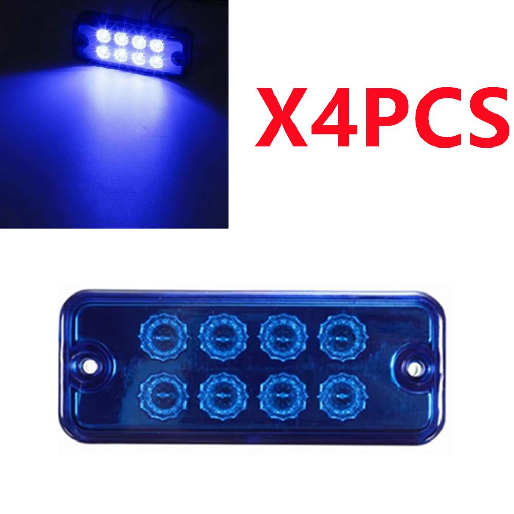 4PCS Marker Side LED Trailer Truck Position Lights Lamps 12V 24V 8LED Side Marker Light Clearance Indicator Lamp for Lorry
