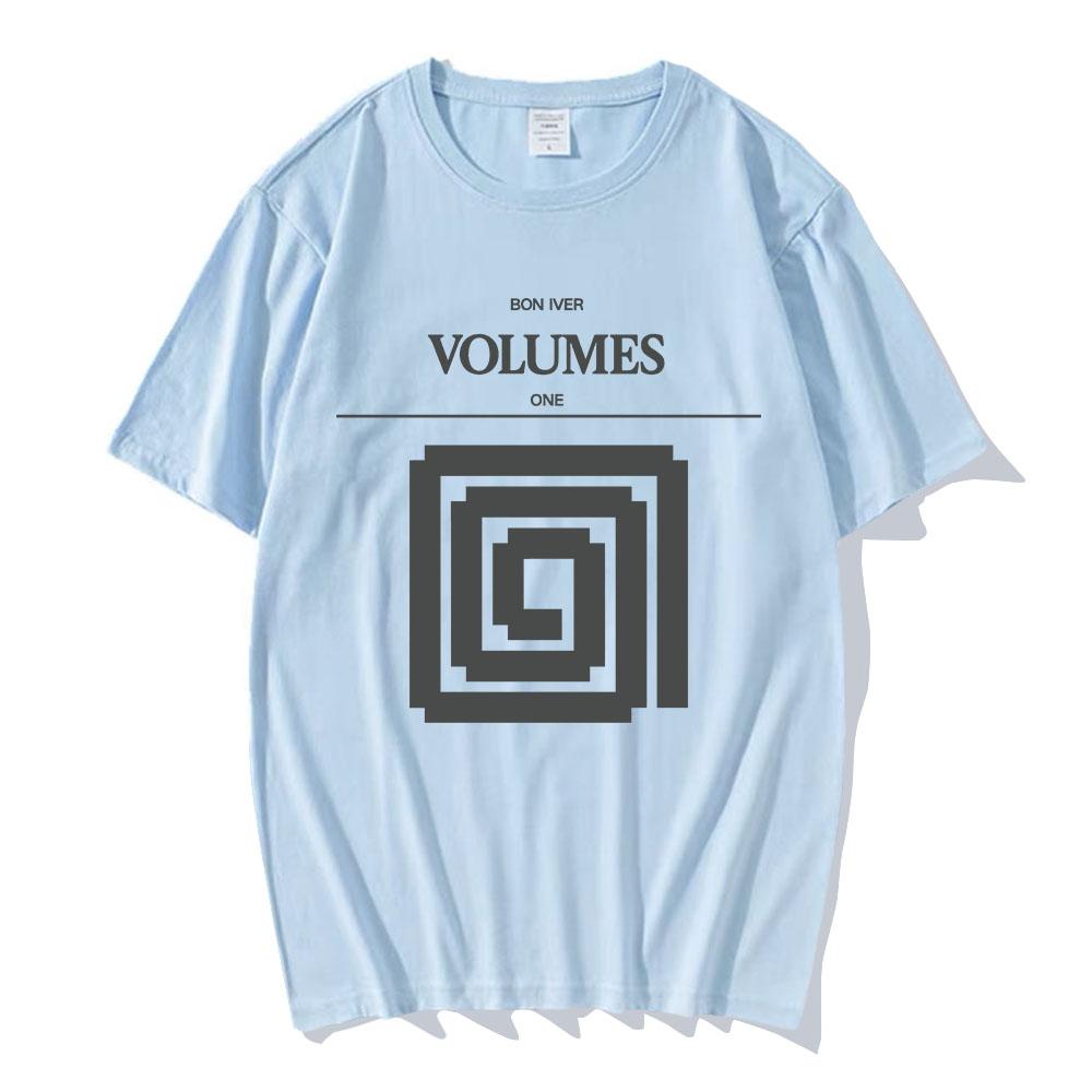 Album VOLUMES Swirl Tee Bon Iver Band Heavy Mental T-shirt Summer O-neck Short Sleeve Male Tshirts Unisex Streetwear Print Merch