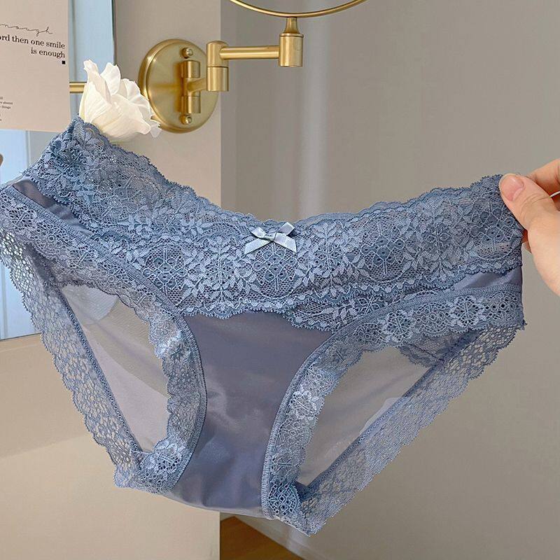 Женские летние новые сексуальные кружевные атласные хлопковые дышащие трусы-стринги с низкой посадкой