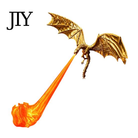 Dragon Statue Light Bookshelf Nook Light, 3D Printed Fire-Breathing Fantasy Flying Dragon, Shelf Accent Lamp Decor with LED Flame Gothic Library