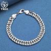 925 Sterling Silver 10mm Side Chain Bracelet Jewelry