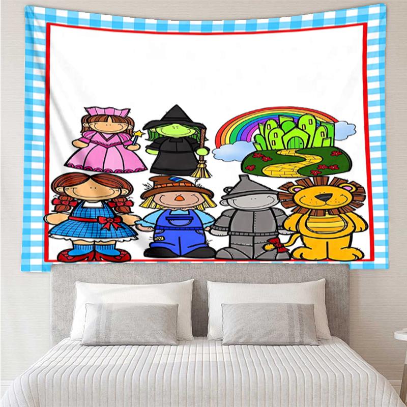 Alice-in-Wonderland Print Tapestry, Backdrop, Easy Setup, Ideal for Bedroom, Office & Living Room, with Aesthetic Wall Hanging Decor.