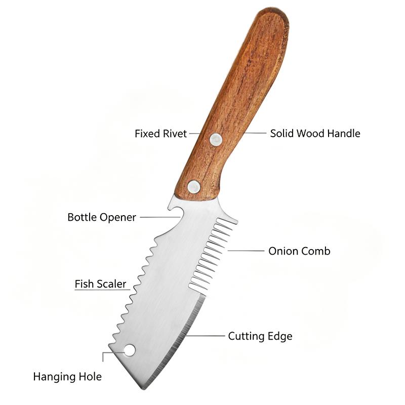 Stainless Steel Knife Head for Cutting Scallions Strips Ergonomic Handle Kitchen Tool for Convenient Cooking in Households