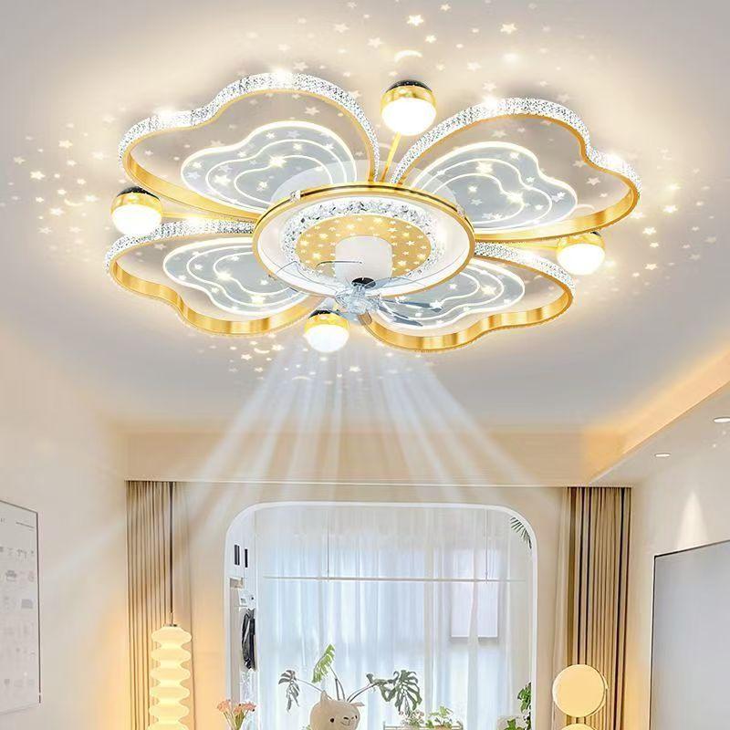 Люстра для гостиной, невидимый потолочный вентилятор, лампа, роскошный вентилятор Starlight