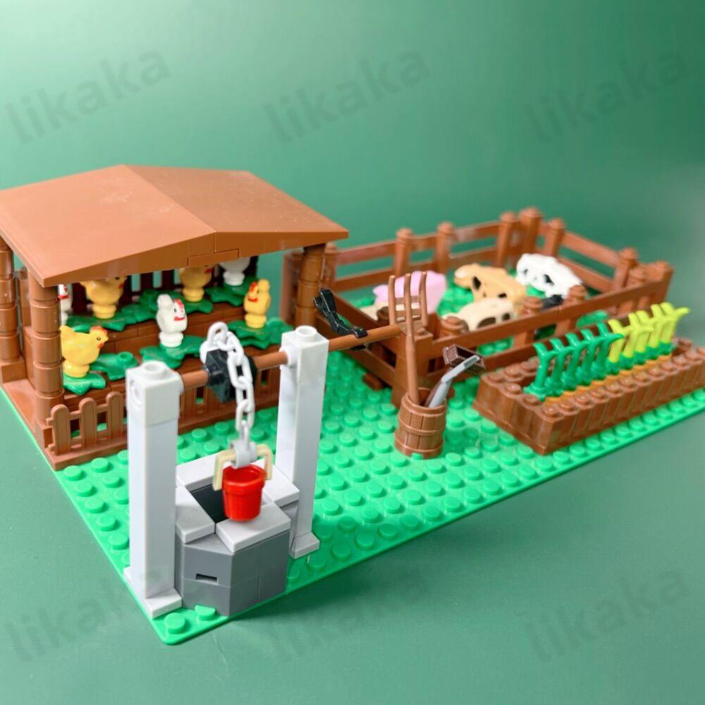 Городская Ферма Строительные Блоки MOC Животные Свинья Блоки Монтессори Игрушки для Детей Подарок Совместимые Friends Классические DIY Кирпичики Игрушки