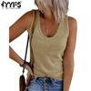 Women's Fashion Casual Summer Spring Solid Color Print Sleeveless U-Neck Blouses & Shirts