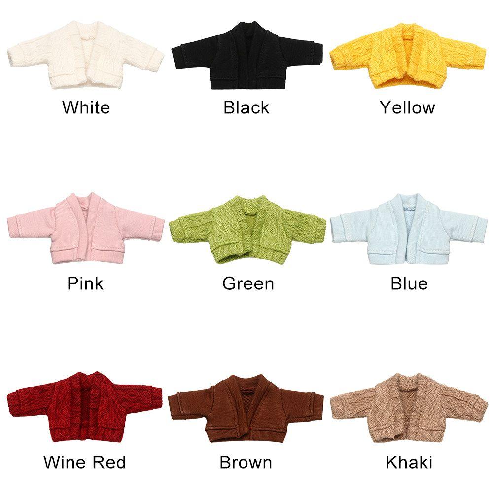 Doll Accessories Mini Knitted Sweater Tops Casual Dress Dressing Clothes 1/12 Doll Cardigans