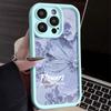 Мягкий чехол для телефона из термополиуретана конфетного цвета для iPhone 16 Pro 15 14 Plus 13 12 11 Pro Max Xs Xr 8 7, противоударный, рельефный, с синим цветочным узором, защитная крышка для объектива