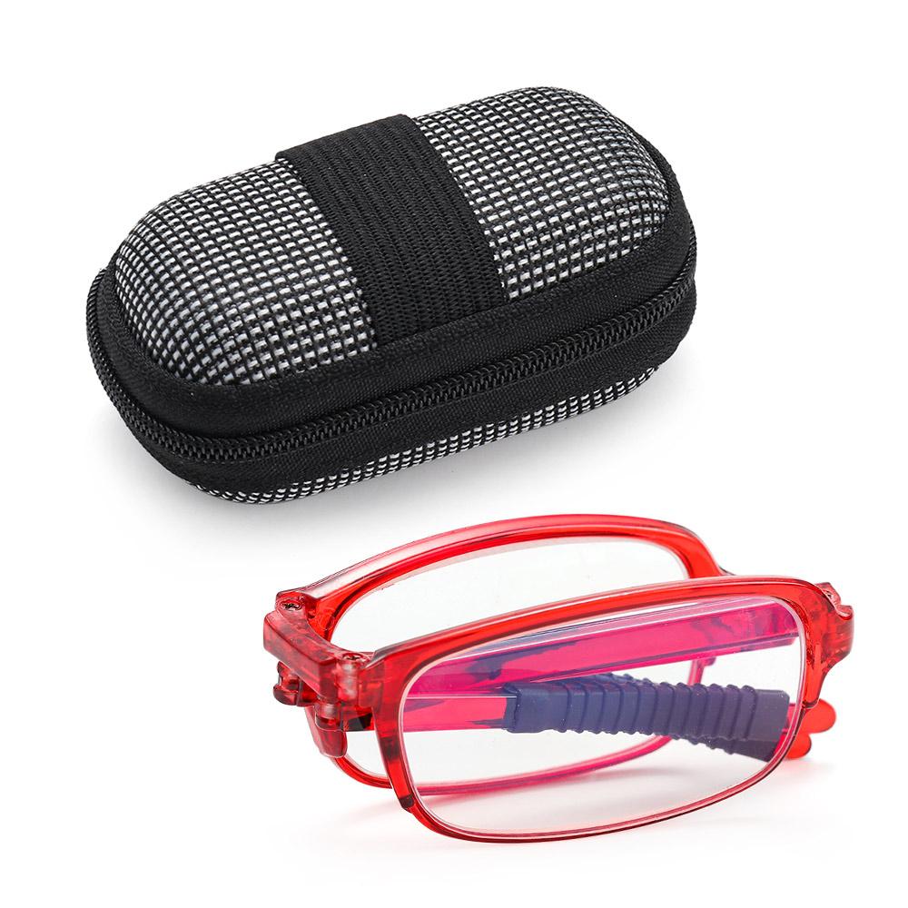 TR90 Folding Reading Glasses with Zipper Case Unisex Portable Lightweight Presbyopic Eyeglasses Readers Eyewear +1.0x ~ 4.0x