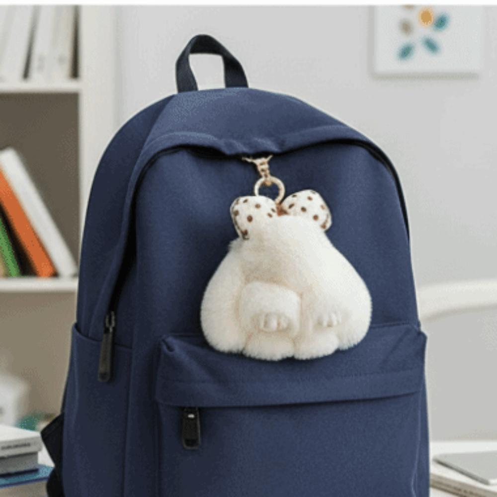 Hair Bow Rabbit Plush Keychain Rabbit Fur Bag Hanging Pendant Fashion Plush Rabbit Keychain Bag