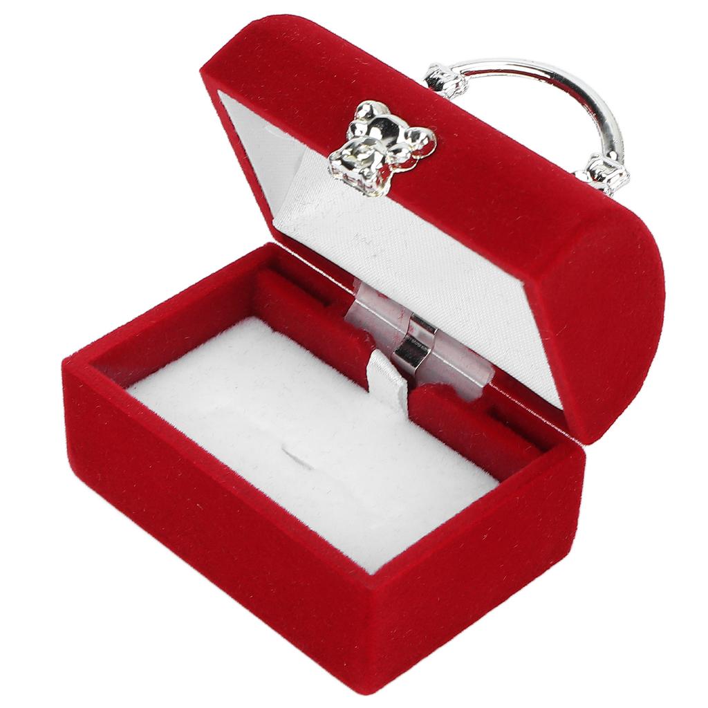 Маленькая шкатулка для драгоценностей, флокирующаяся ретро-красная серьга, ожерелье, дорожная коробка для хранения, портативный органайзер для браслетов