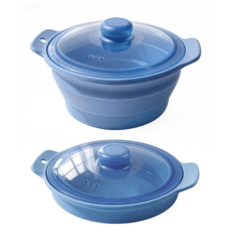 Heat-resistant Silicone Steamer Foldable Microwave Steamer Bowl Steamed Vegetable