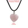 Модное розовое розовое кварцевое кристаллическое сердце, кулон, кожаная цепочка, ожерелье для женщин, счастливый натуральный камень, целебные украшения, подарки подруге