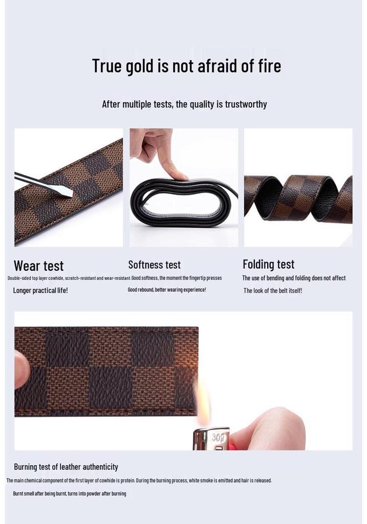 Counter Paul Men's Genuine Leather Automatic Buckle Belt - Light Luxury Business Gift