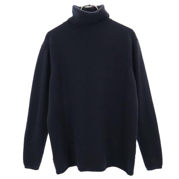 BACKLASH Wool Cashmere Blend Long Sleeve Turtleneck Sweater L Black Knit Men's Used