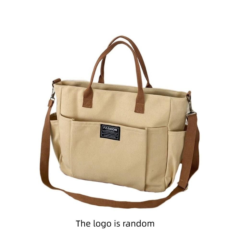 Large Capacity Canvas Tote Bag Portable Canvas Shoulder Bag Fashionable Shopping Bag Travel