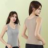 Women Sleeveless Camisole Top Wide Strap Tank Top with Built-in Padded Bra Summer Casual Basic Cami Shirts