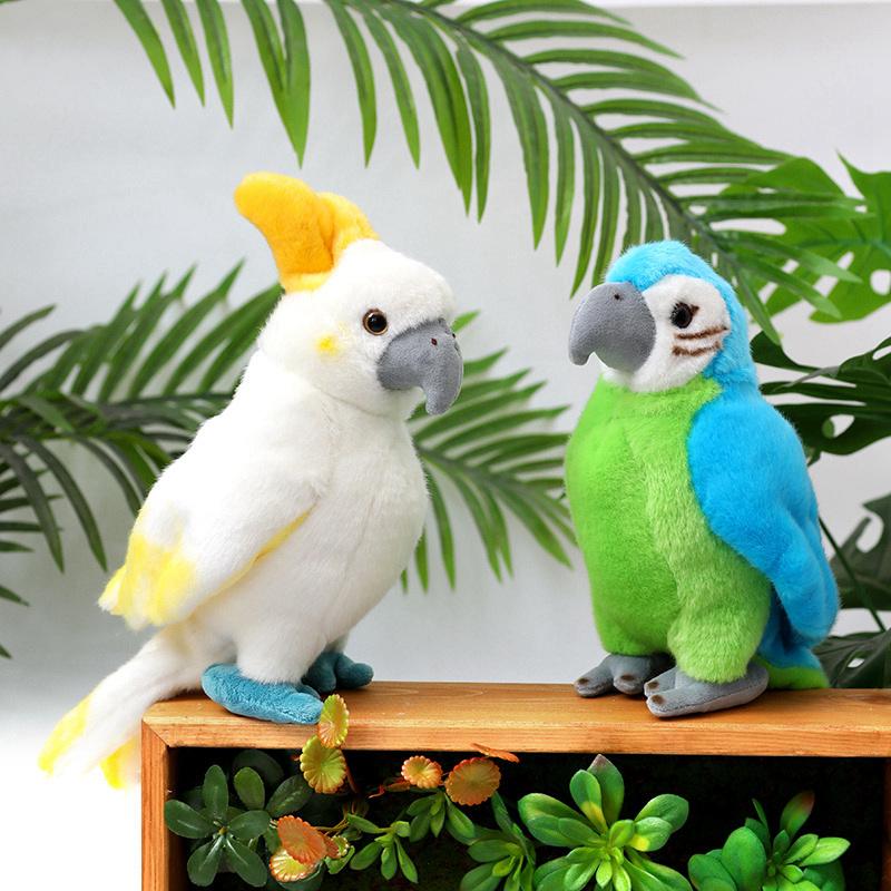 25 см милый мультяшный попугай, имитация птицы, красочный попугай, плюшевая игрушка, домашний декор, мягкие куклы, мягкие животные, подарок для мальчиков и девочек