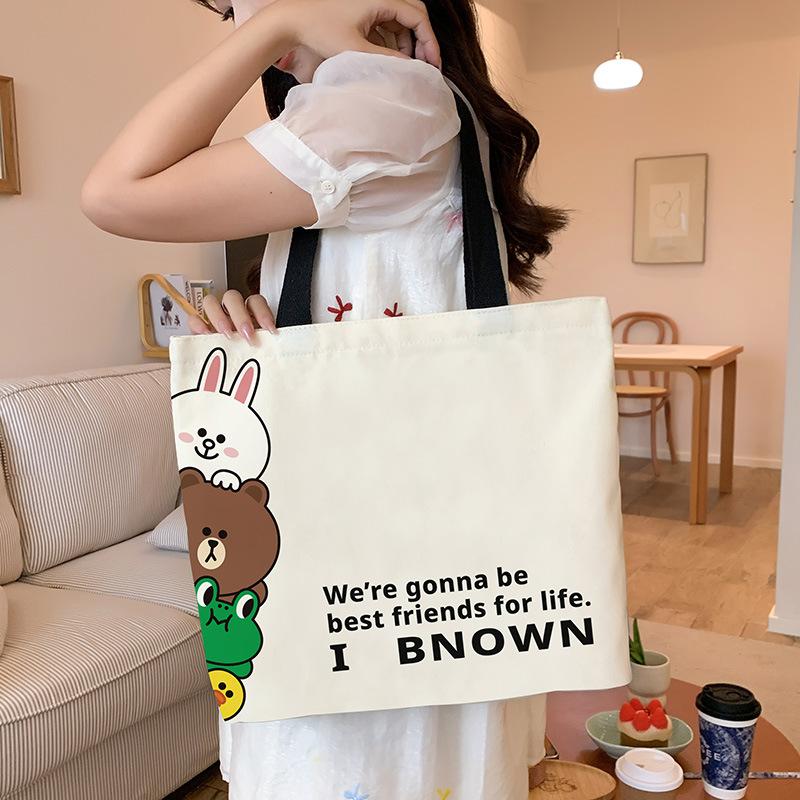Холщовая сумка женская студенческая сумка для занятий милая сумка для поездок на работу большая вместимость сумка на плечо