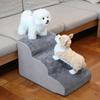 3 Steps Dog Stairs Cat Ladder Non Slip Portable Soft Removable Cover Breathable Puppy Ramp