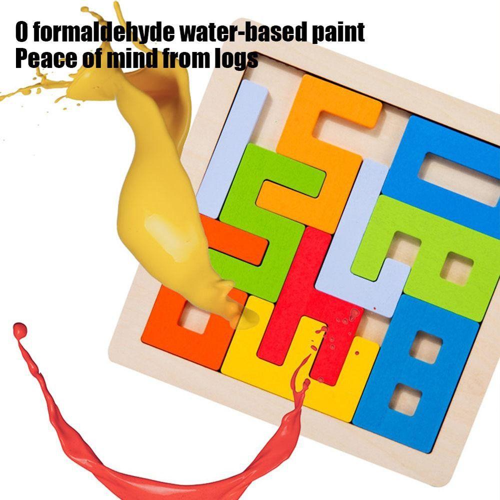 Thinking Training Number 3D Wooden Blocks Puzzle Colorful Interesting Parent-child Toy
