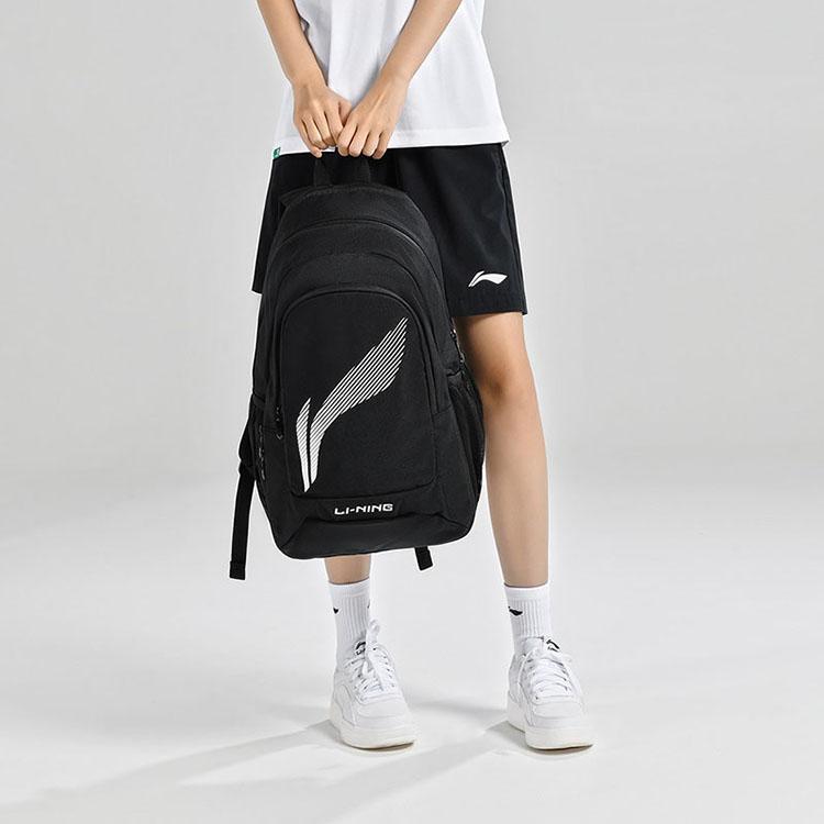 Li Ning Полиэстеровый рюкзак Обычный Унисекс Черный ABSU401-1
