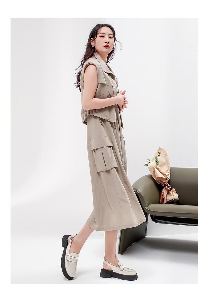 Fashion dress set for women's summer slimming and age reducing vest, mid length skirt, two-piece set