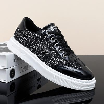 Осенняя мужская обувь Douyin Live Broadcast с низким верхом и толстой подошвой, повседневная спортивная обувь для сноубординга из кожи