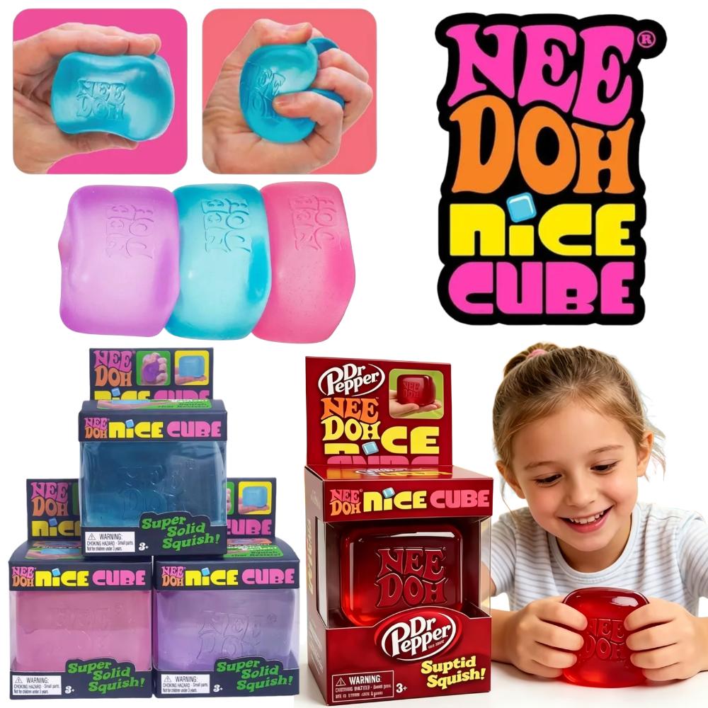 Needoh Nice Cube Сенсорный Сниматель Стресса Игрушка-Фиджет для Тревожности и Концентрации Настольный Сенсорный Куб для Взрослых и Сжималка от Тревожности для Детей