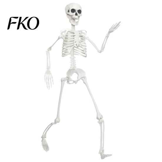 Skeleton Figurine for Halloween 3ft Life Size Skeleton, Full Body Posable Plastic Prop, Realistic with Movable Jaw Human Bones Model Yard Patio