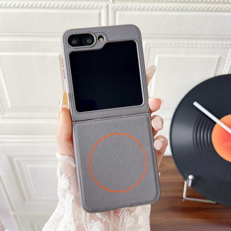 Popular Leather Frosted Matte Magnetic Cases For Samsung Galaxy Z Flip 7 FE 6 5 4 3 Slim Fall Prevention Wireless Charging Cover