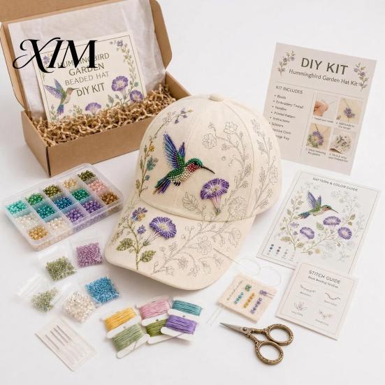 Baseball Cap Craft Projects DIY Beaded Kit, Handmade Animal Garden Hat Set, Making Supplies Project for Teens Adults Beginner Theme Set