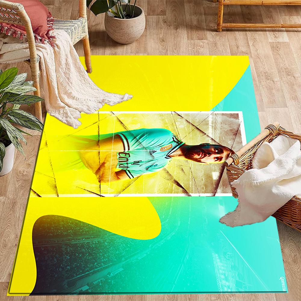 Football Player Action Floor Mat Suitable for Decorate room Outdoor Foyer Dining Room Antislip Carpet Office home decor