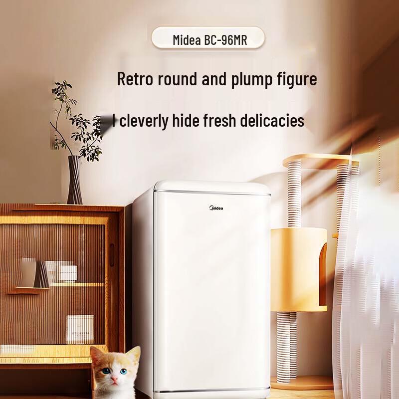 Midea BC-96MR 96L Retro Single Door Refrigerator CN plug (adapter included)