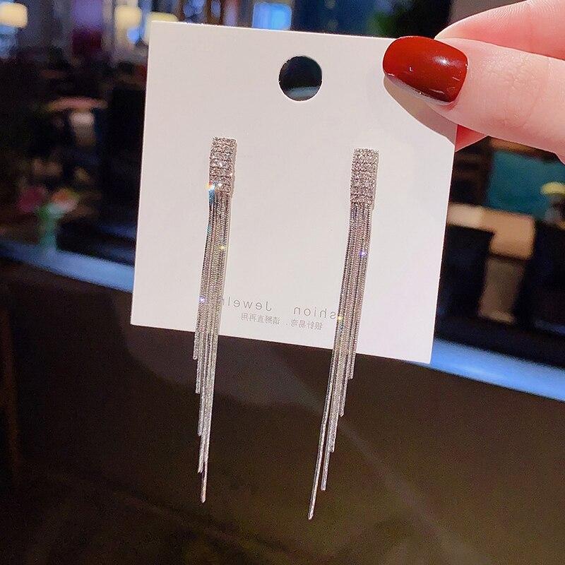 Новые винтажные серьги золотого цвета с длинной нитью и кисточками для женщин, глянцевые висячие серьги с геометрическим рисунком дуги, 2022, модные ювелирные изделия