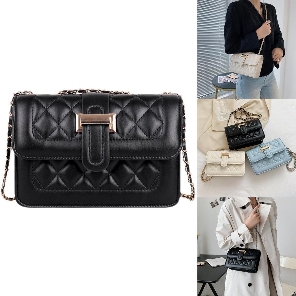 Trendy Korean Small Womens Bag 2021 New Urban Simple Pu Diamond Quilted Chain Bag