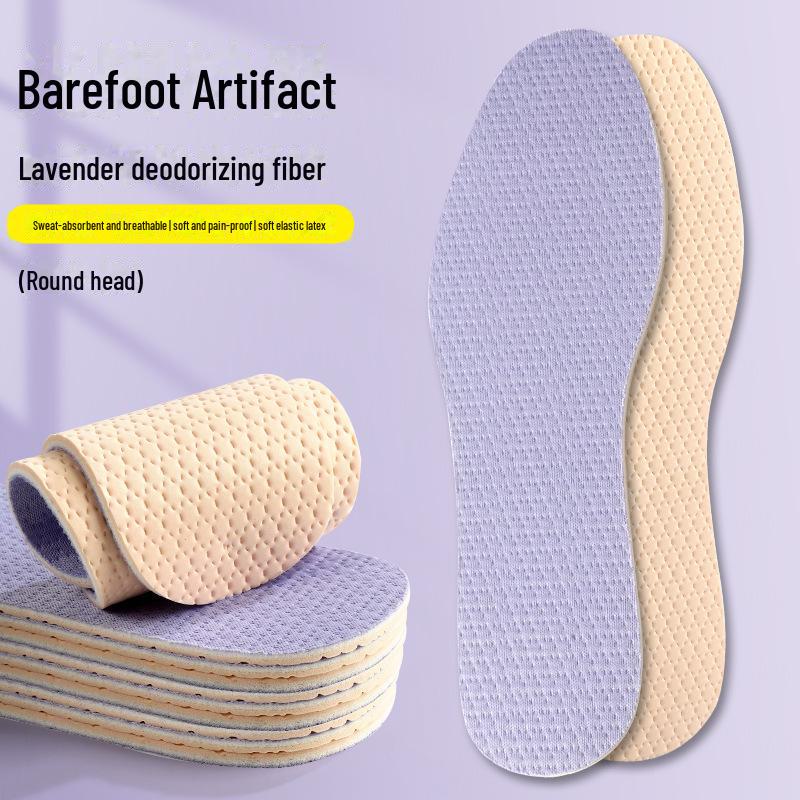 Дезодорирующие стельки Barefoot Lavender: Воздухопроницаемый, впитывающий пот, антибактериальный, комфортный для спорта и отдыха