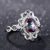 BELLA BOX Настоящий мистический Радужный циркон, кольцо с аметистом, обручальные кольца для женщин, оригинальные ювелирные изделия