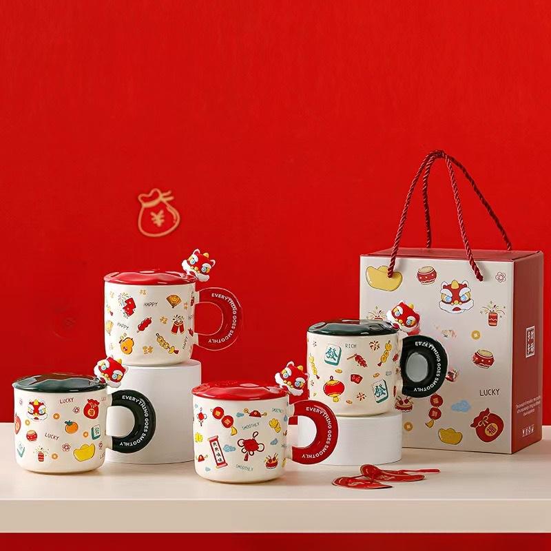 Керамическая чашка «Год Дракона» Подарочный сувенир на Новый год Кружка «Год Дракона» Креативная чашка Подарочная кофейная чашка «Год Дракона»