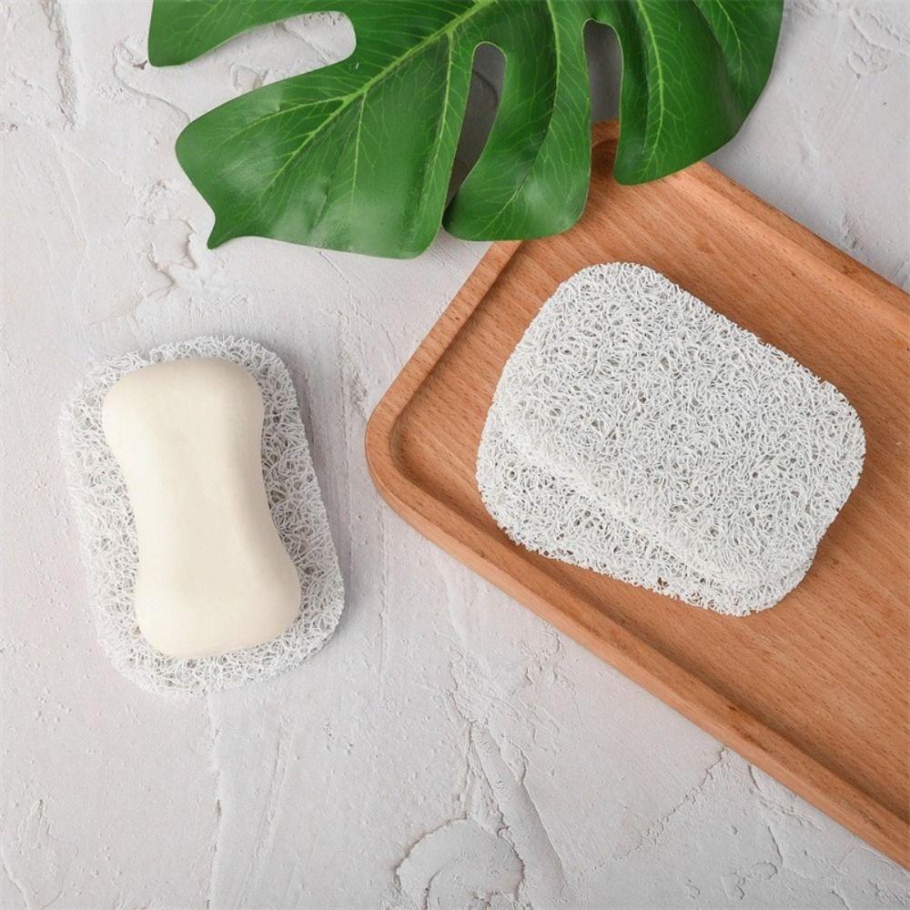 4PCS PVC Soap Saver Pad Self Draining Anti Slip Draining Soap Tray Lift Pad Design Creative Non Slip Soap Dish Home Cleaning