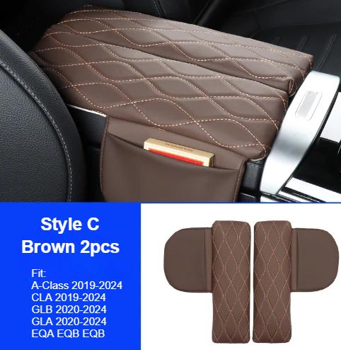 For Mercedes Benz A-Class CLA GLB EQA EQB C-Class GLC GLE GLC E-Class W246 W205 Leather Car Armrest Box Booster Protection Pad
