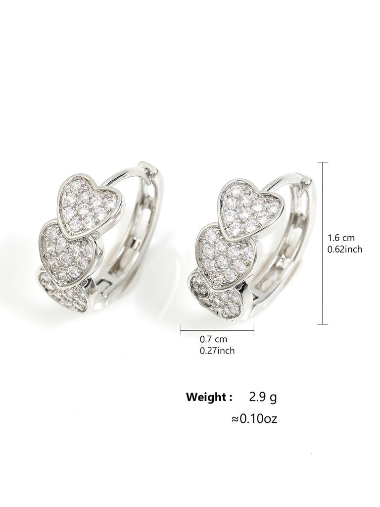 ZAKOL Korean Fashion Hoop Earring Inlaid Shiny Square Crystal Zircon Ear Accessories Party Zircon for Women